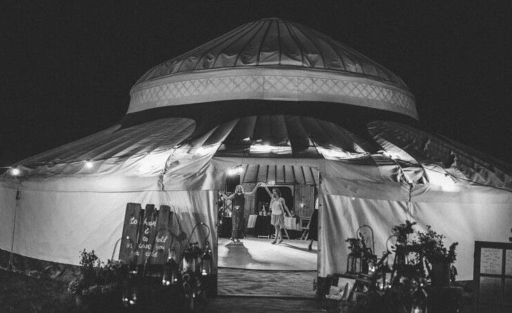 yurts for festivals and events black and white
